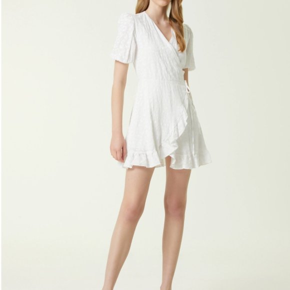 Beymen 100% Linen Jacquard Wrap Dress Size 34 (XS) - Picture 1 of 15